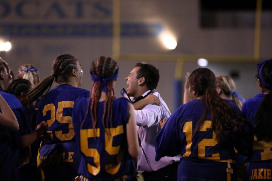 Jacob Gonzales with the Blue Squad celebrating the win. Brennan Rodriguez