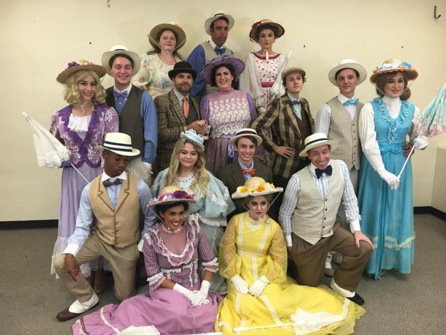 Cast members from Hello Dolly pictured in costume