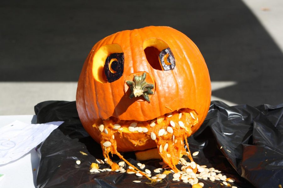 One of the pumpkins carved at the contest