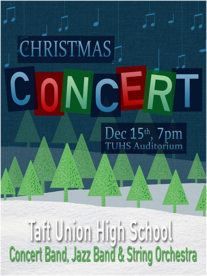 Christmas concert Dec. 15th at 7 p.m. in the TUHS Auditorium.