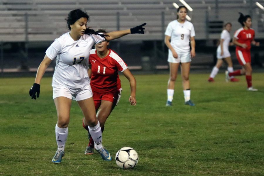 Yadira Astorga-Leon getting ready to send the ball up to the forwards.