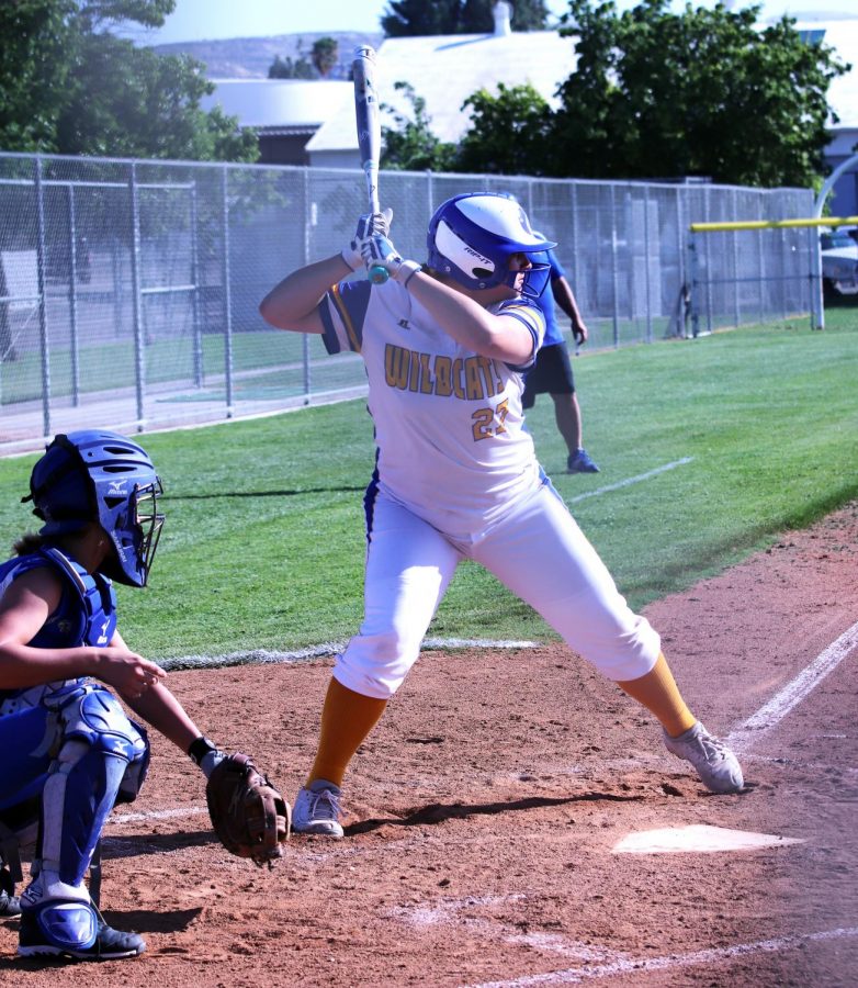 Haley Pulido getting ready to hit the ball.