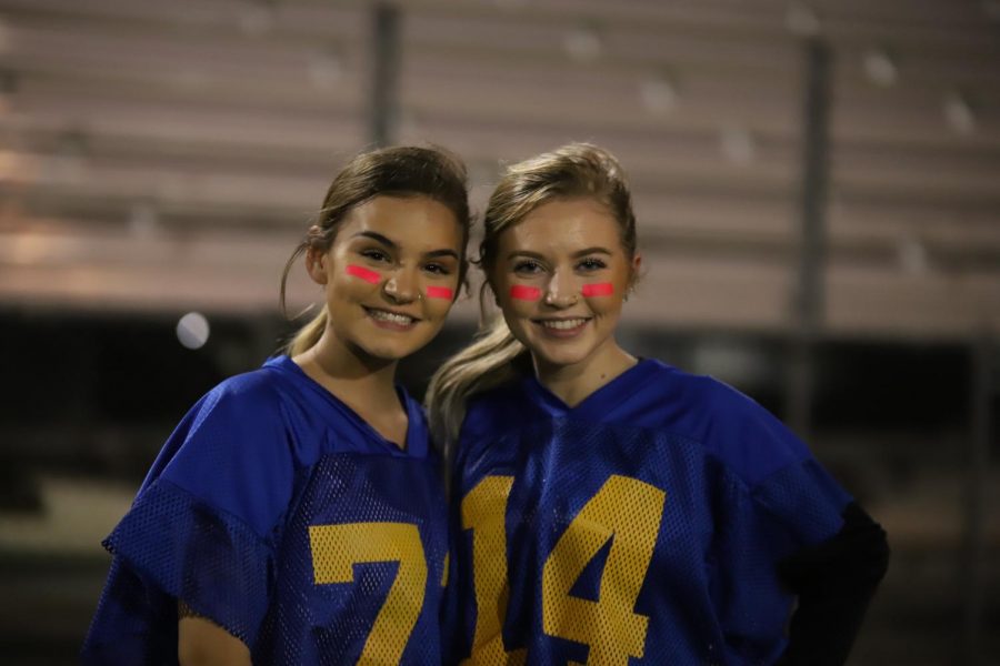 Blue team members Grace Armstrong and Kloie Malone looking ready to play. Their team ended up winning the game. 