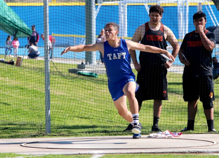 Katz showing perfect form while competing for TUHS track and field.