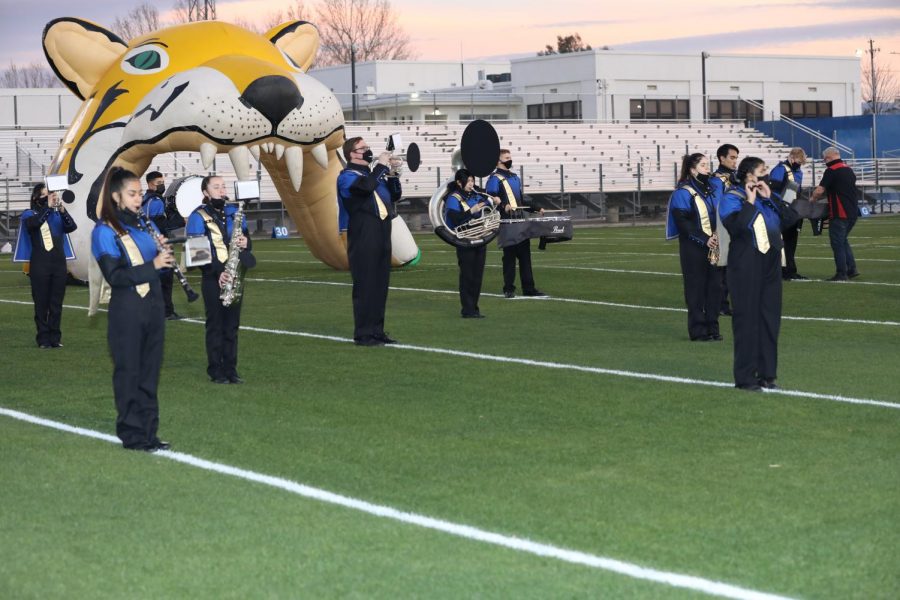 T.U.H.S band playing at senior night