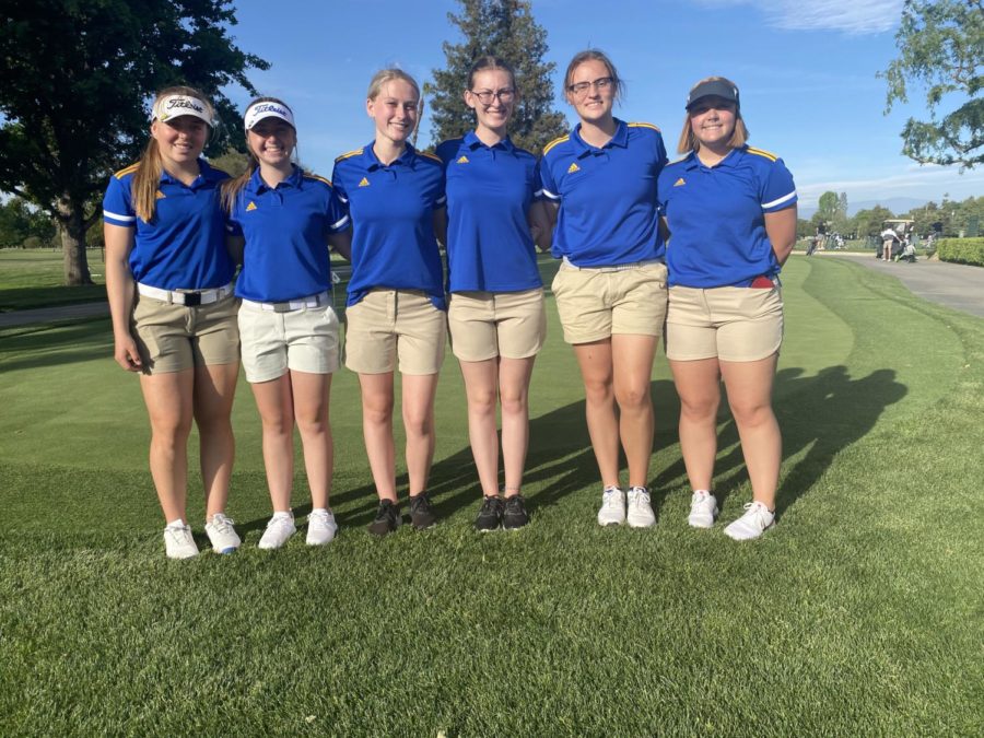 Girls golf team; (from left to right) Macayla Wells, Trenadee Price, Rylee Dodson, Chloe Dodson, Willow Pilgrim, Lexi Blackburn